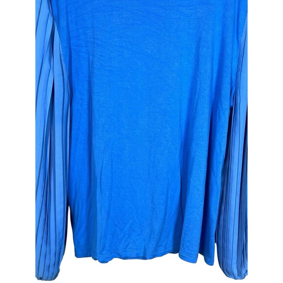 Talbots XL Women’s Blue Top Balloon Pleated Sleeve Scoop Neck Dressy Blouse - Picture 10 of 10
